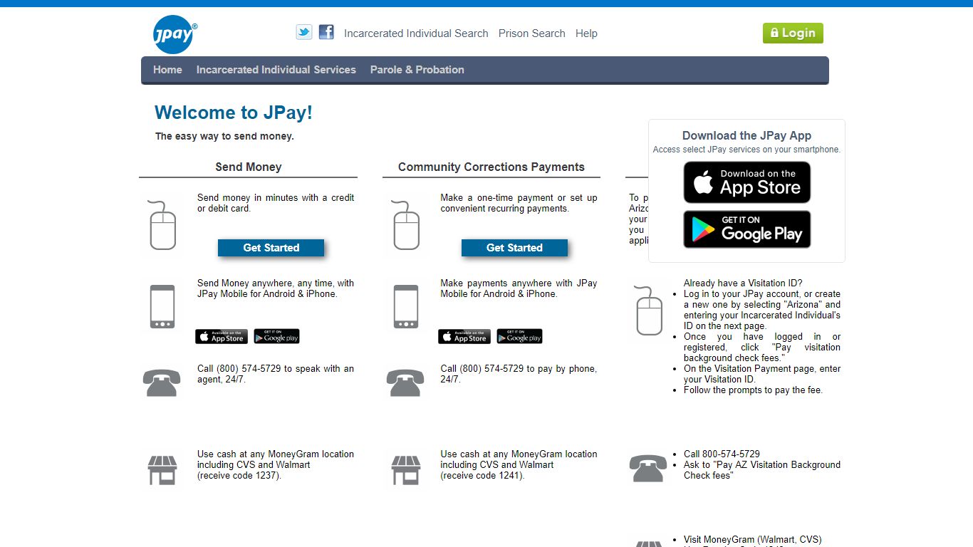 JPay | Arizona Visitation Fees